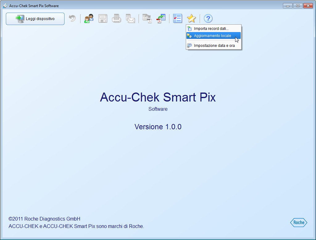 Capitolo 4, Uso del software Accu-Chek Smart Pix Eseguire l aggiornamento locale Nella cartella del programma Accu-Chek Smart Pix è contenuto anche il software di sistema aggiornato al momento della