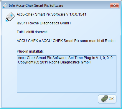 Note sulla versione Note sulla versione Questo manuale per l uso è valido per il software Accu-Chek Smart Pix versione 1.0, in combinazione con un sistema Accu-Chek Smart Pix, versione 3.