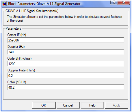 Dati di test Dati simulati con SIMULINK : 3 simulatori GPS e GIOVE-A Dati ESA simulati hardware per