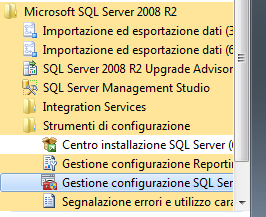 Chiudere il Centro Installazione Figura 27 Al termine dell installazione, nel gruppo di programmi dal pulsante Start sarà presente Microsoft SQL Server 2008