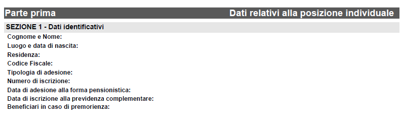 Guida alla lettura della comunicazione periodica La nuova comunicazione periodica è suddivisa in due parti. 1. La prima è relativa ai dati dell iscritto e consta di tre sezioni; 2.