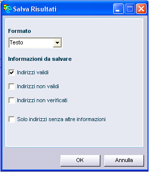 3 A questo punto è possibile salvare tutte le informazioni desiderate. Attualmente è possibile salvare solo in formato testo.