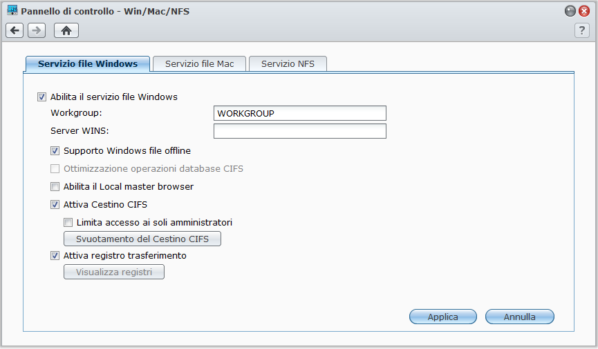 Capitolo Impostazione della condivisione dei file Capitolo 7: 7 Condivisione file è una delle principali funzioni di Synology DiskStation.