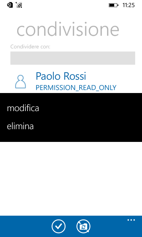In qualsiasi momento, Tenendo premuto sull utente condiviso, è possibile