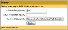 Deployment Uso del Tomcat Manager http://localhost:8080/manager/html Deployment da directory local Context path: nome applicazione