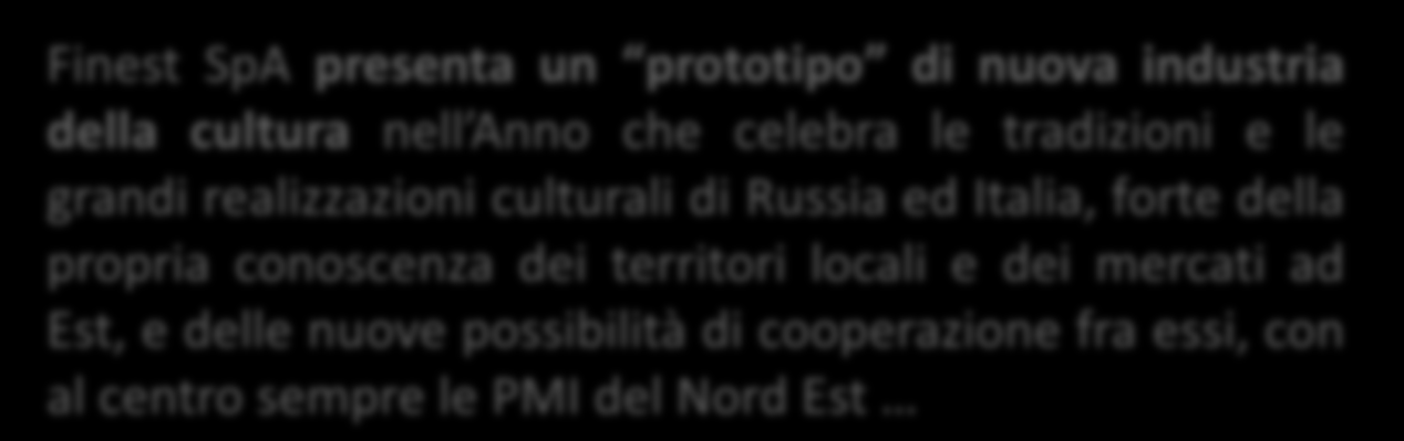 Finest SpA: con l azienda ad ogni stadio del processo d internazionalizzazione Finest SpA con la Regione testimonia di un caso di successo del Made in all estero: ACR Lauzacco per la