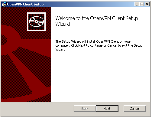 Installazione di OpenVPN versione ACCESS (Windows) La procedura è molto semplice grazie al wizard di installazione. NOTA: per l'installazione sono richiesti privilegi amministrativi. 1.