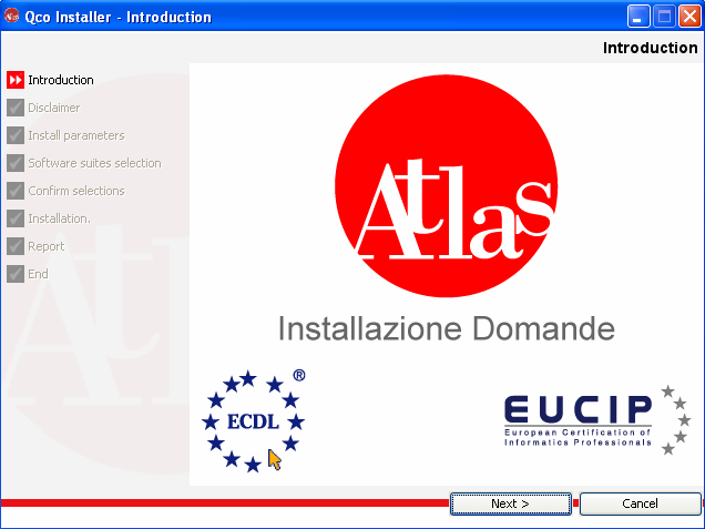 Decmprimere il file scaricat in una cartella a piacere ; accedere al percrs atlas-dmande-syllabus_5_0>installer e