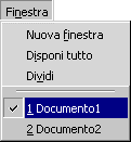 Un altro modo di vedere quali sono i file aperti è quello di utilizzare il menu FINESTRA : aprendo il menu finestra, alla fine dei comandi, si trova la lista dei file