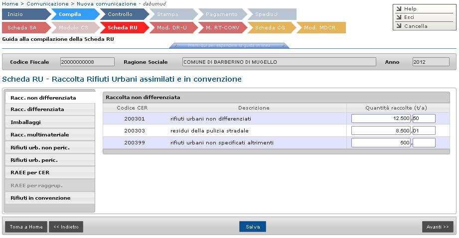 MUD 2015 - Rifiuti Urbani Pagamento del MUD Telematico MUD 2015 - Rifiuti Urbani Inizio compilazione Una volta conclusa la procedura di firma del file, l'utente deve procedere al pagamento del