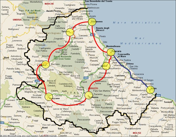 ABRUZZO ENGINEERING ANELLO IN FIBRA OTTICA Fonte: Abruzzo Engineering Il percorso fisico della fibra ottica è stimato correggendo con un fattore moltiplicativo di 1,5 la distanza in linea d aria fra