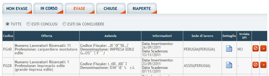 Dal riepilogo dei Lavoratori avviati a selezione, attraverso il tasto Registra Selezione, si conferma la scelta effettuata ed è poi possibile visualizzarla e scaricarla in formato Pdf.