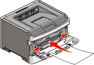 Origine o processo Alimentatore manuale (stampa su un solo lato) Lato di stampa e orientamento della carta Il lato dell'intestazione della carta intestata stampata è rivolto verso l'alto.