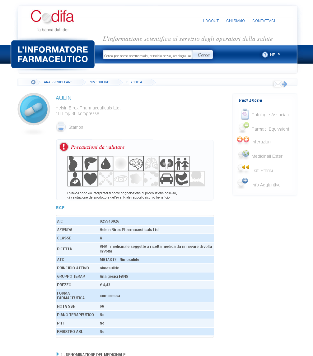 Dove è possibile visualizzare il Piano Terapeutico e il PHT? Tali informazioni sono presenti nella tabella riassuntiva nella pagina con la scheda tecnica del farmaco.