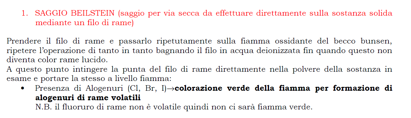 A. RICERCA DEL C ed H Ossidazione della sostanza con CuO per riscaldamento a 800 C per 15 min.