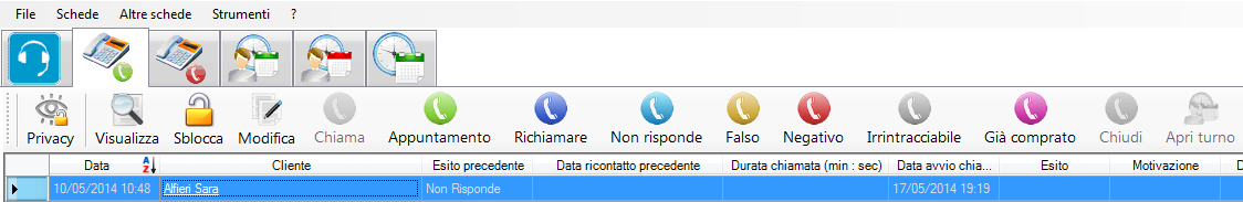 contatti del singolo contatto telefonico e del