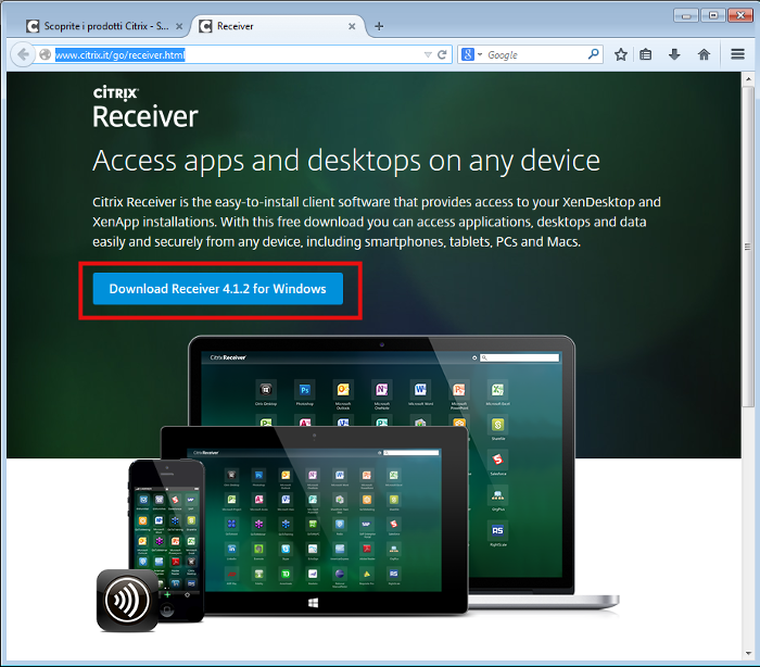 2 Prerequisiti Per poter utilizzare Virtual Desktop è necessario innanzitutto installare il programma Citrix Receiver ; lo potete scaricare dal seguente sito: http:// www.citrix.