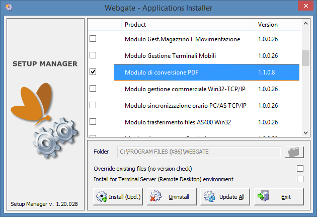 3 INSTALLAZIONE Sono disponibili due metodi per installare il convertitore PDF, dal Setup Manager oppure da un pacchetto autoinstallante.