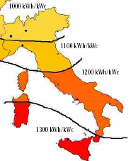 Considerazioni Preliminari Sulla produzione elettrica annua di un impianto fotovoltaico ha fondamentale incidenza la latitudine che comporta significative variazioni di