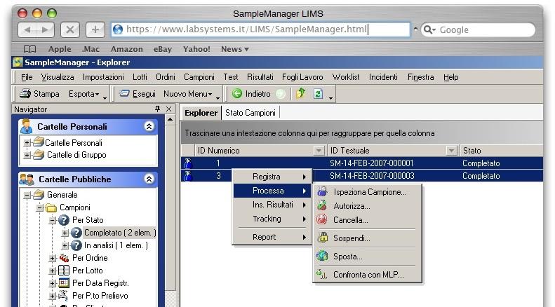 Un LIMS potente, flessibile e performante, ma semplice da usare SampleManager è un sistema LIMS (Laboratory Information Management System) per la gestione dei dati del laboratorio.
