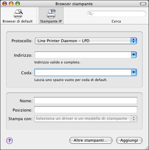 STAMPA DA MAC OS X 21 4 Selezionare EX Print Server dall elenco Stampante e fare clic su Informazioni.