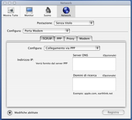 Nelle OPZIONI PPPoE, è consigliabile, per eseguire una buona verifica del sistema, che la prima opzione: Collegati automaticamente.