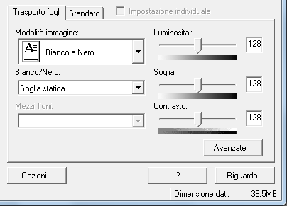 Capitolo 5 5 Cliccare la scheda [Trasporto fogli] e configurare le impostazioni come [Modalità immagine]. 6 Cliccare il tasto [Sì]. Le impostazioni sono salvate.