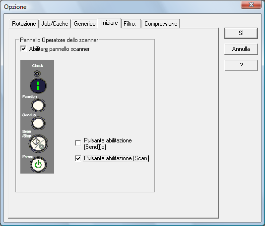 Capitolo 5 Preparativi per l uso della funzione Configurare le seguenti impostazioni prima di utilizzare questa funzione: 1 Avviare ScandAll PRO e cliccare il menu [Scansione] [ scanner].