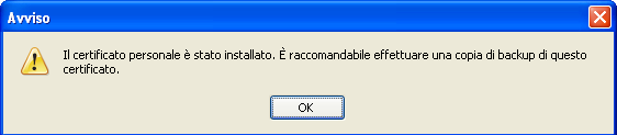 Dopo qualche secondo si visualizzerà la pagina relativa all Installazione del Certificato: è necessario cliccare prima sul tasto INSTALLA.