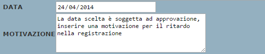 INSERIMENTO DI ELENCHI RETRODATATI Al momento della creazione di un nuovo elenco, il sistema propone automaticamente la data corrente, che può essere modificata agendo sul campo corrispondente.