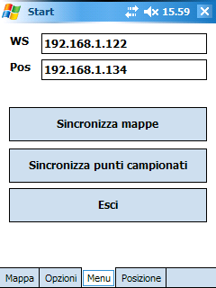 Analisi dei risultati sperimentali Una schermata di Menu contenente le opzioni elencate di seguito.