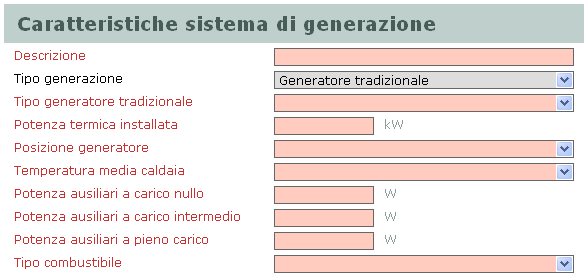 Figura 20 Finestra Generatore tradizionale A.