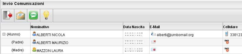 Viene richiesto se inviare le comunicazioni solo agli alunni selezionati oppure a tutti (alunni genitori entrambi).