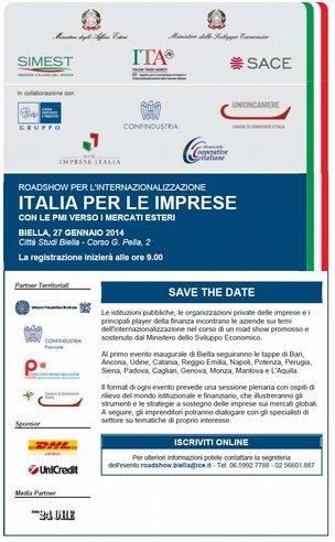 Roadshow italia per le imprese: iniziato un programma di successo Roadshow Italia per le Imprese 4 tappe già concluse - Biella, Bari, Milano e Ancona* * Entro il 7 luglio saranno concluse anche le