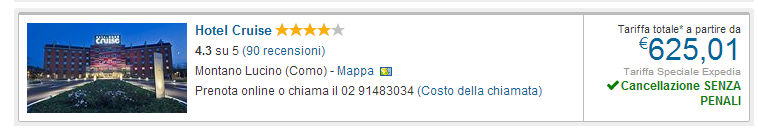 Ma allora, li vogliamo I pesci o no? *Ricerca fatta il 01 Luglio Expedia, Inc.