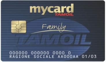 Raccolta punti mediante l utilizzo della carta di credito per Carburanti MYCARD TAMOIL FAMILY : La documentazione necessaria a richiedere la carta di credito per carburanti MYCARD TAMOIL FAMILY è