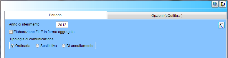 Il programma si predispone per la creazione del file nella forma ANALITICA. Se si intende comunicare i dati nella forma AGGREGATA è necessario spuntare la scelta Elaborazione in forma aggregata.