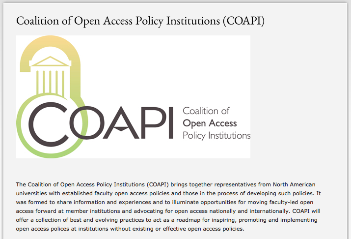 Coalition of Open Access Policy Institutions http://www.sparc.
