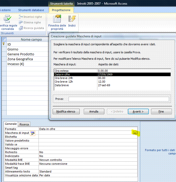 10 AM5 Database livello avanzato Figura 5.6 Creazione guidata Maschera di input. AM5.2.1.3 Impostare un campo/colonna con inserimento obbligatorio o non obbligatorio, dei dati.