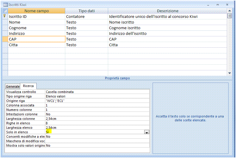 34 AM5 Database livello avanzato - Per creare un Gruppo di opzioni: in visualizzazione struttura maschera, cliccare sul pulsante Gruppo di opzioni che si trova sulla barra Casella degli strumenti o