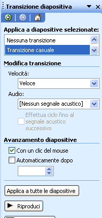diapositiva ad un altra.
