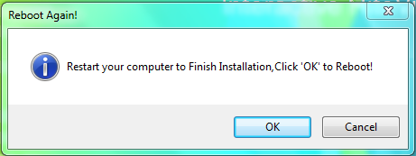 21. Verrà richiesto di riavviare il computer per completare l installazione. Cliccare su OK.