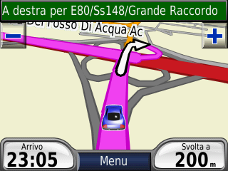 Visualizzazione della pagina Mappa Toccare Visual. mappa per aprire la pagina della mappa. L icona del veicolo mostra la posizione corrente. Toccare per salvare la località corrente.