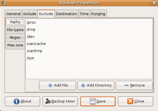 se si clicca sul pulsante Add Directory comparirà la seguente schermata dove si potrà selezionare la directory da aggiungere al backup Nella scheda Exclude si possono