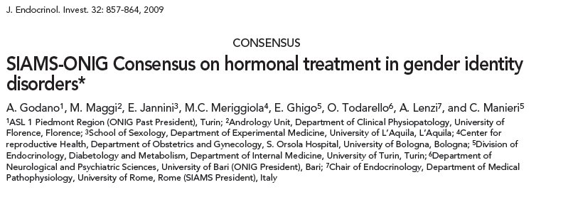 Endocrine Treatment of Transsexual Persons: An Endocrine Society Clinical Practice Guideline Short Title: Guidelines on the Endocrine Treatment of Transsexuals Authors: Wylie C.
