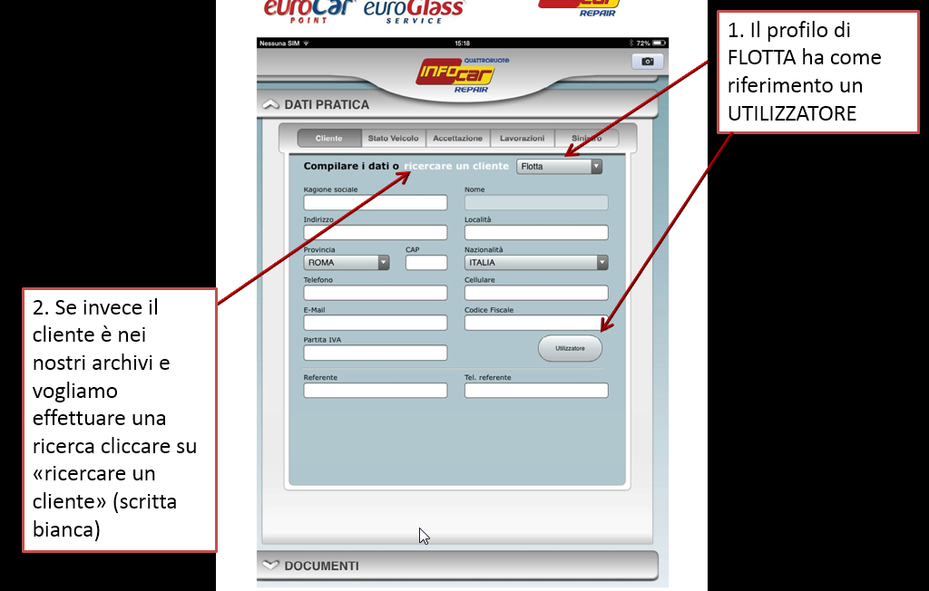 IL PROFILO DI FLOTTA HA COME RIFERIMENTO UN UTILIZZATORE SE IL