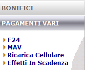 1.B.2.3. Pagamenti BONIFICI Bonifico Sepa Il link consente di disporre bonifici ordinari verso banche presenti sul territorio Italiano.