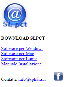 Premessa Il software SLPCT è distribuito con licenza open source GNU GPL 3 e può essere liberamente installato su qualsiasi PC Windows, Mac o Linux.