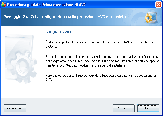 Congratulazioni Il programma è installato Finalmente hai installato e aggiornato AVG.