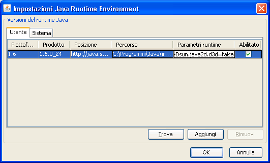 Come già esposto all'inizio di questo documento, è necessario disattivare il plugin java per evitare possibili malfunzionamenti verificatisi su alcune postazioni di lavoro.